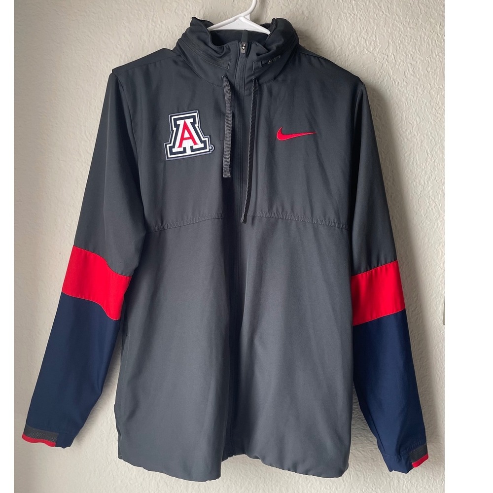 Nike Arizona Wildcats Dri-FIT Full Zip Windbreaker Jacket Grey Men's Size M